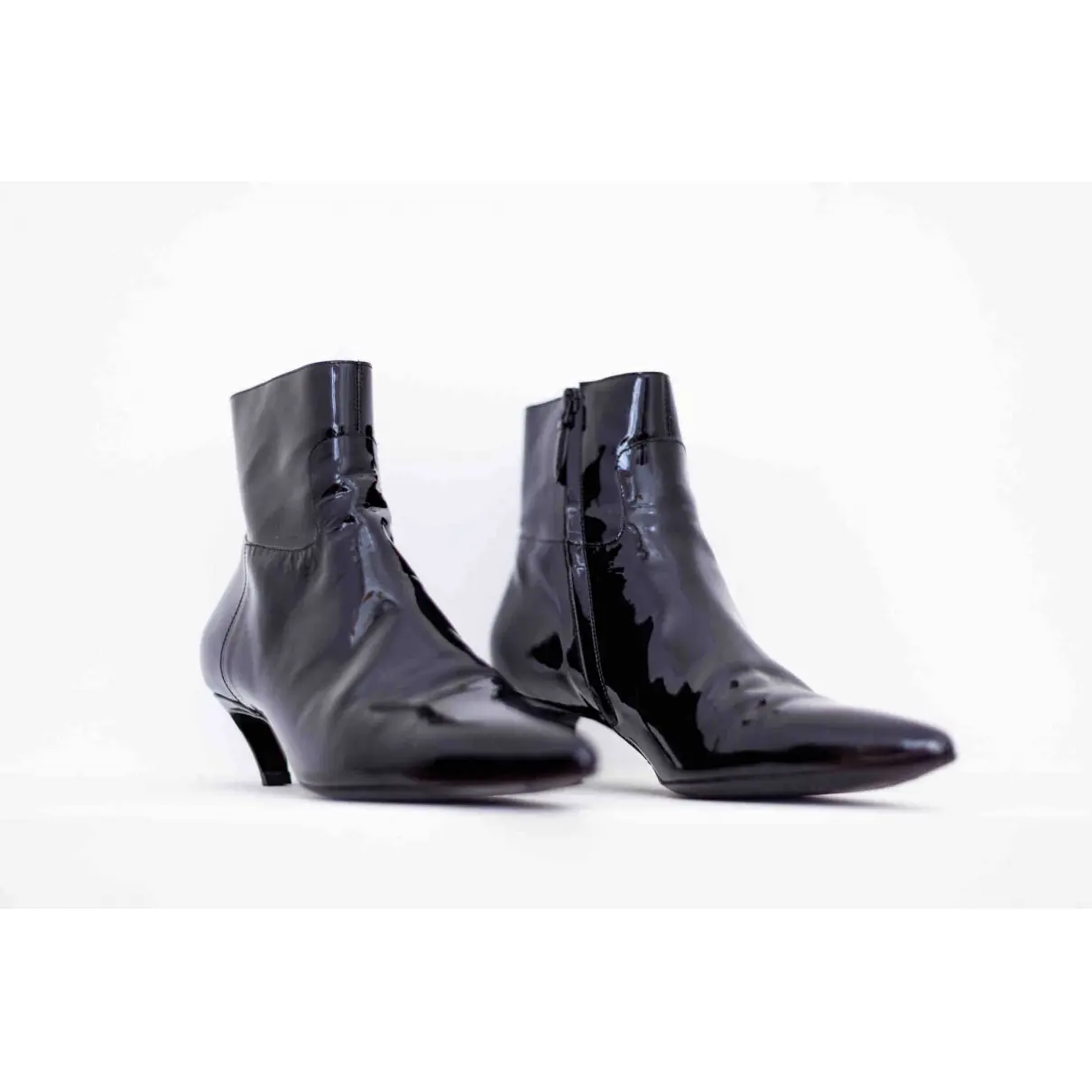 Buy Balenciaga Slash patent leather ankle boots online