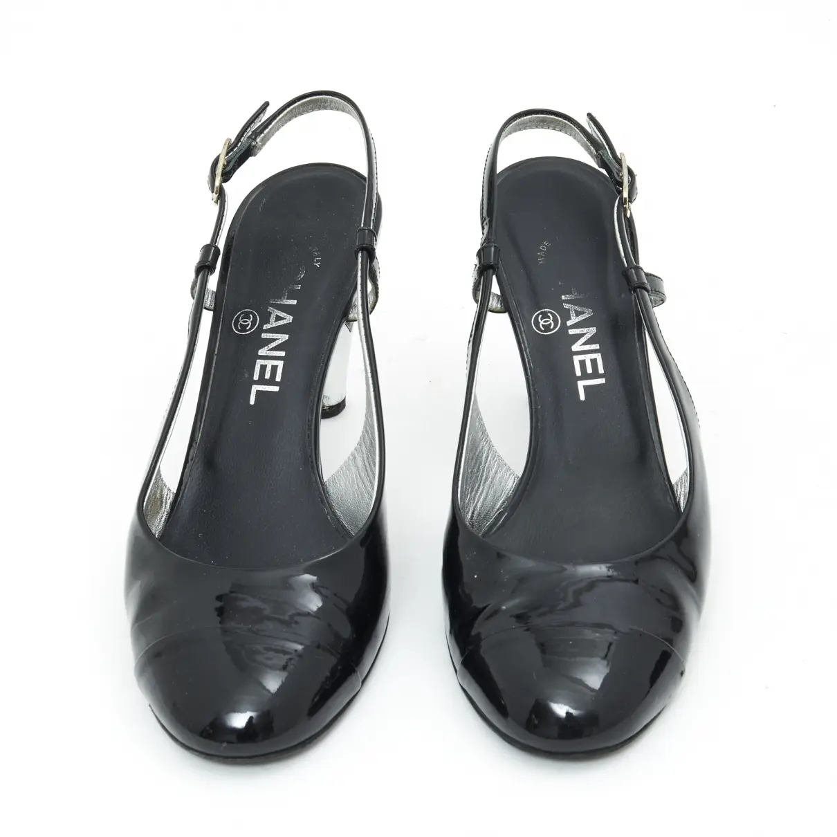 Chanel Slingback patent leather heels for sale