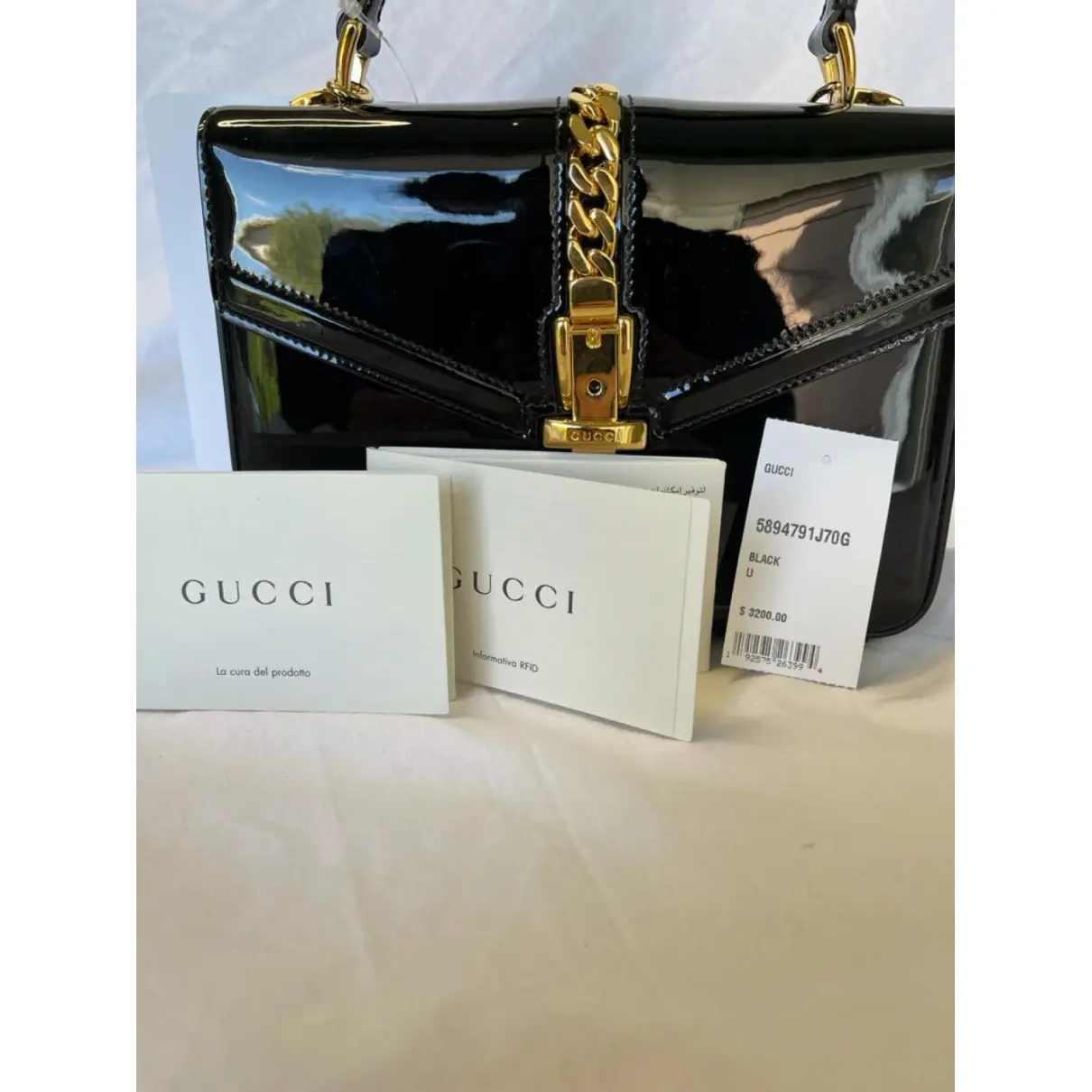 Sylvie 1969 patent leather handbag Gucci