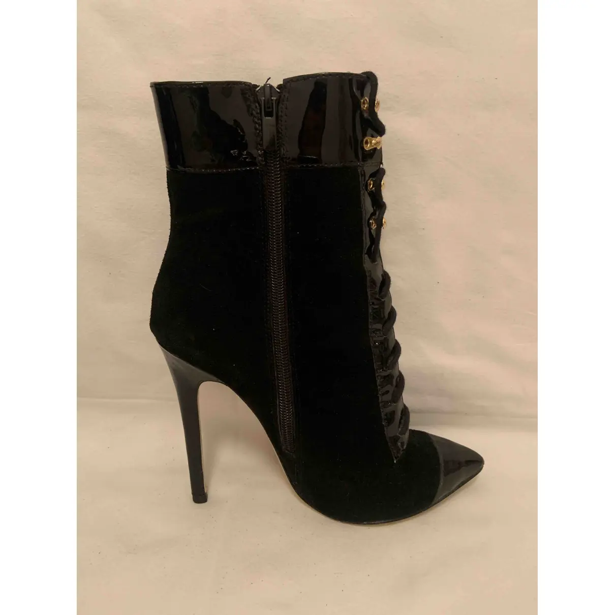 Patent leather lace up boots Versace x H&M
