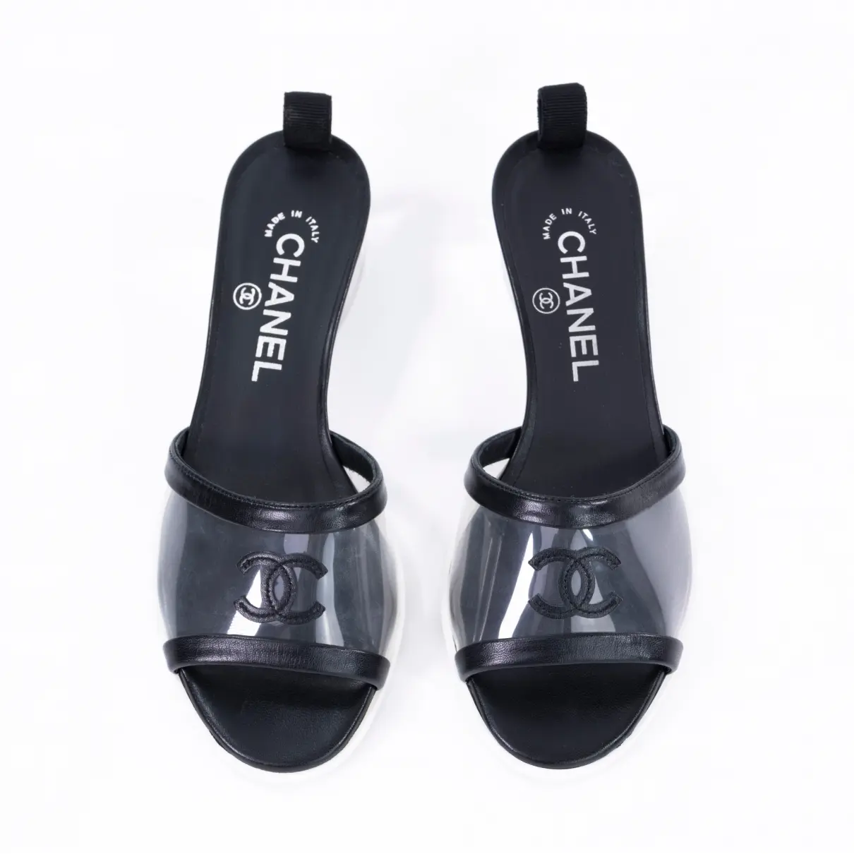 Buy Chanel Black Plastic Sandals online