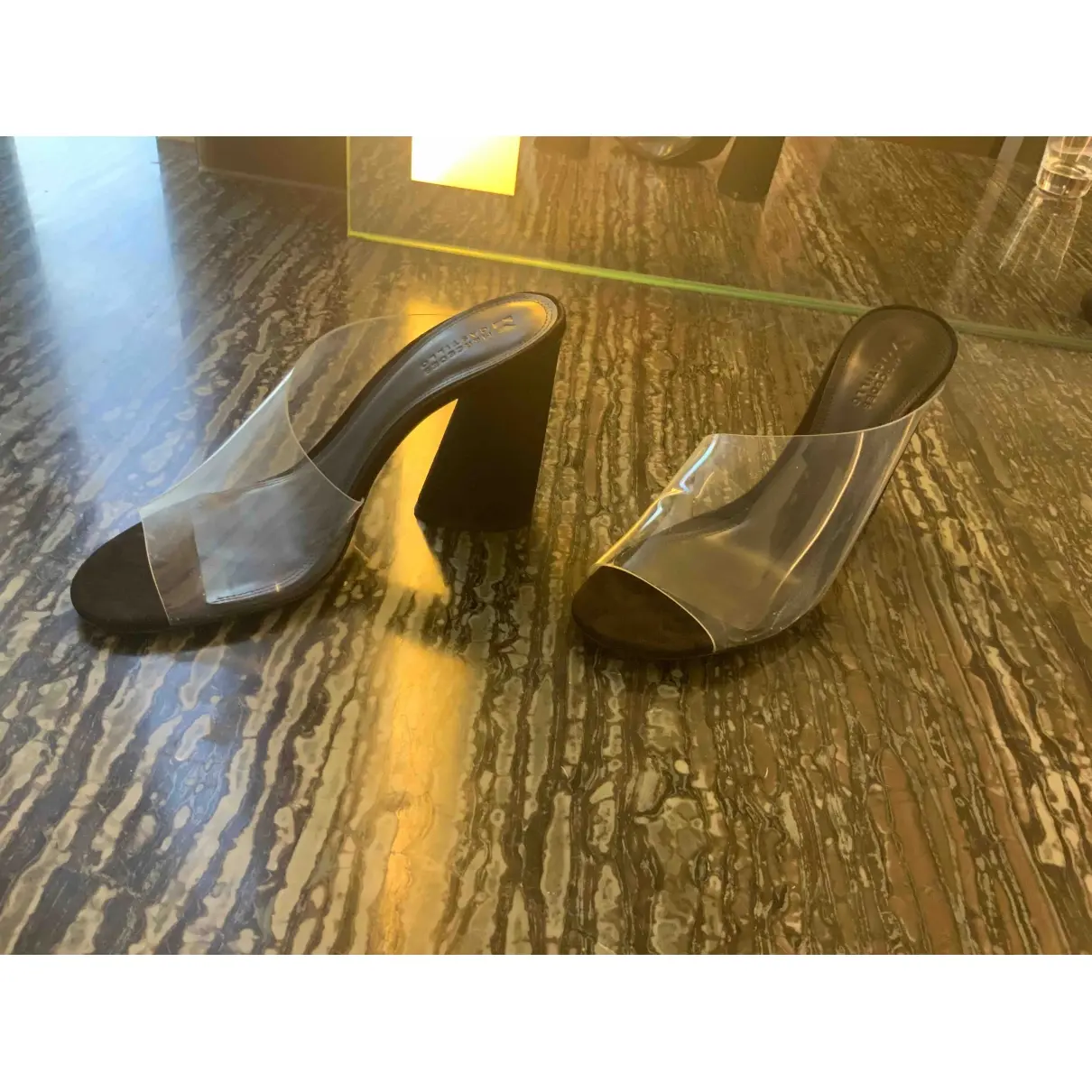 Mercedes Castillo Black Plastic Sandals for sale