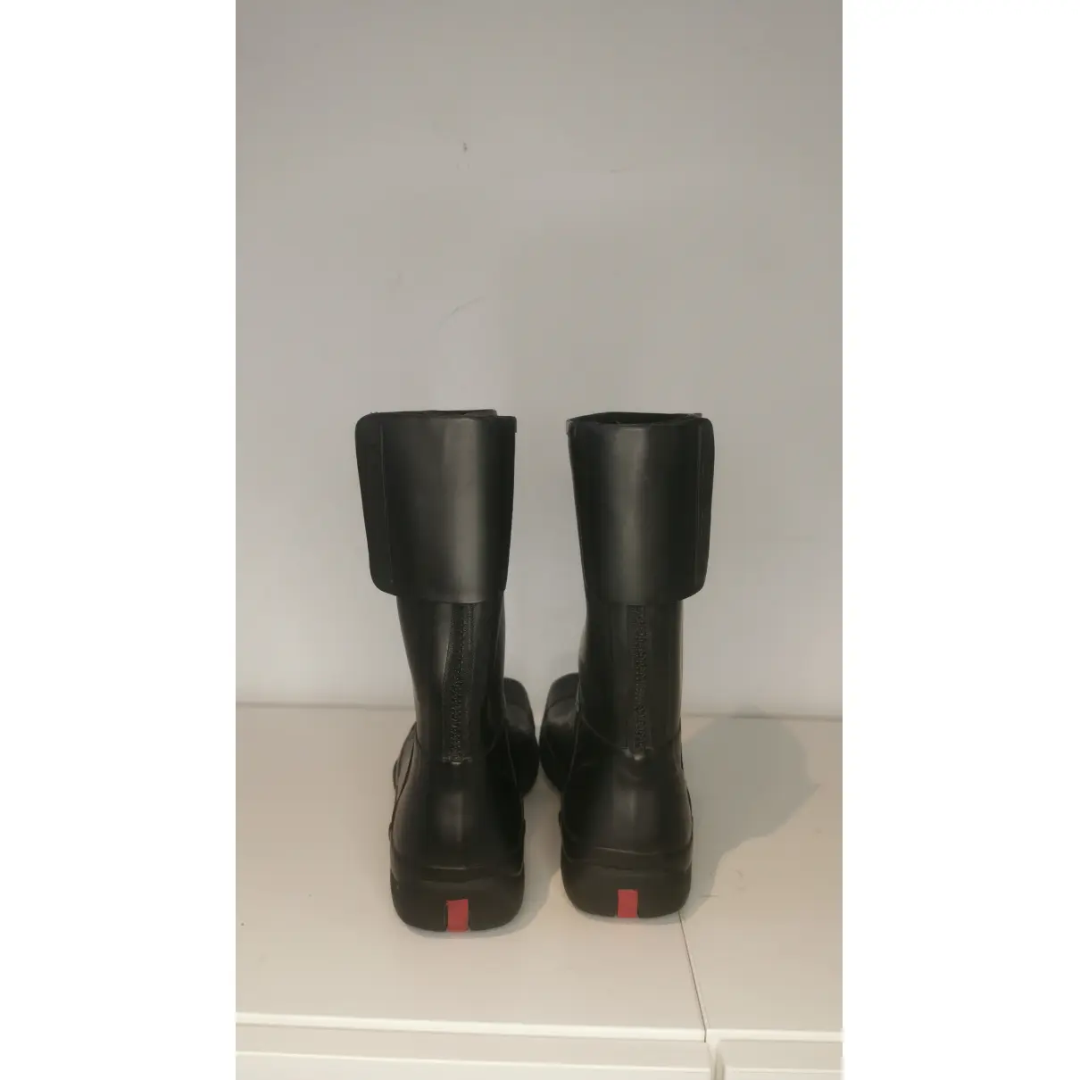 Black Plastic Boots Prada