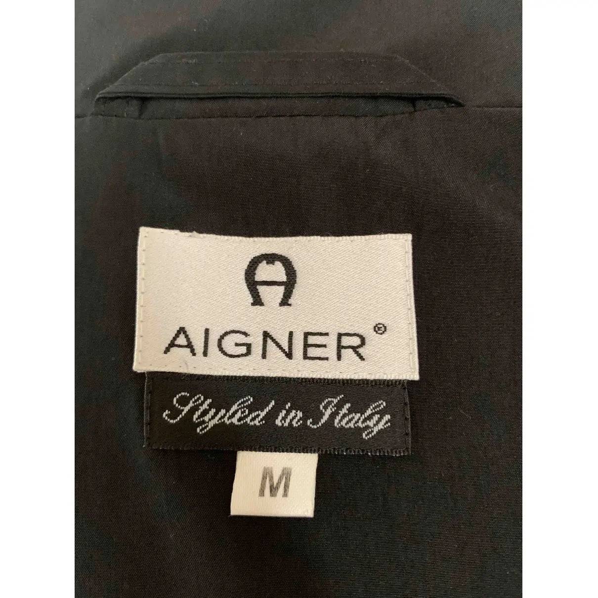 Buy Aigner Black Polyester Coat online - Vintage