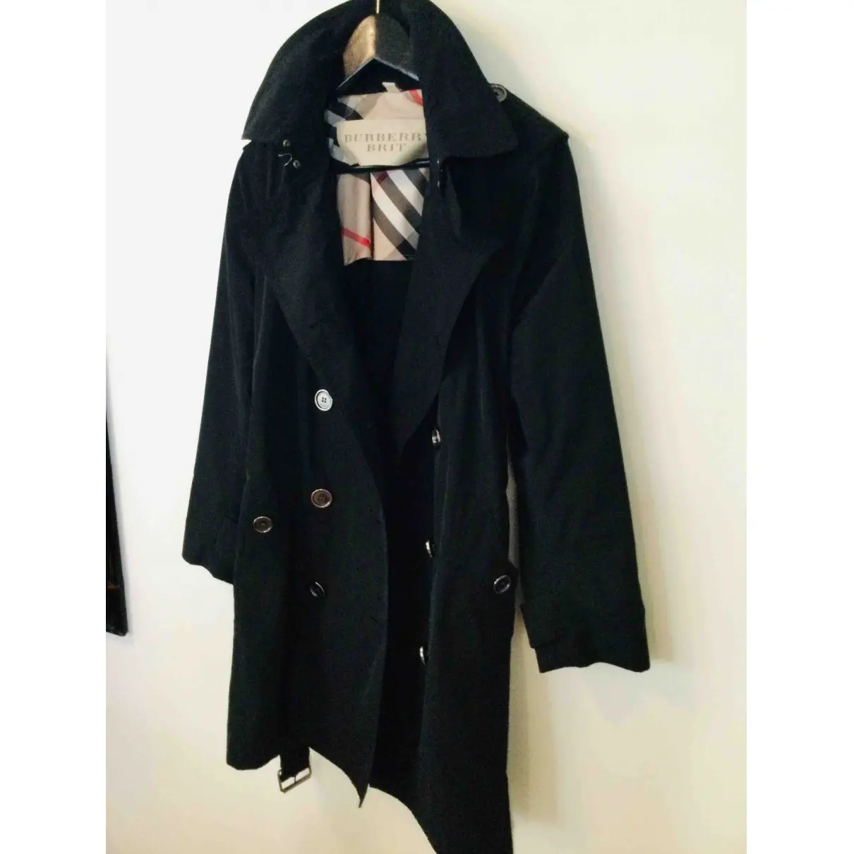 Buy Burberry Black Polyester Trench coat online
