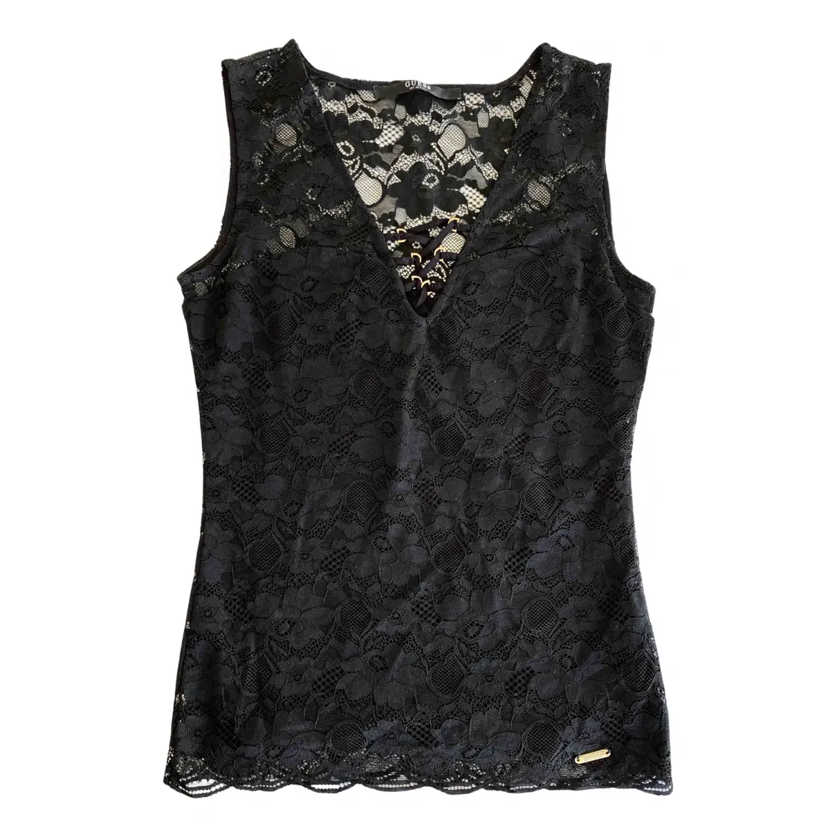 Black Polyester Top GUESS