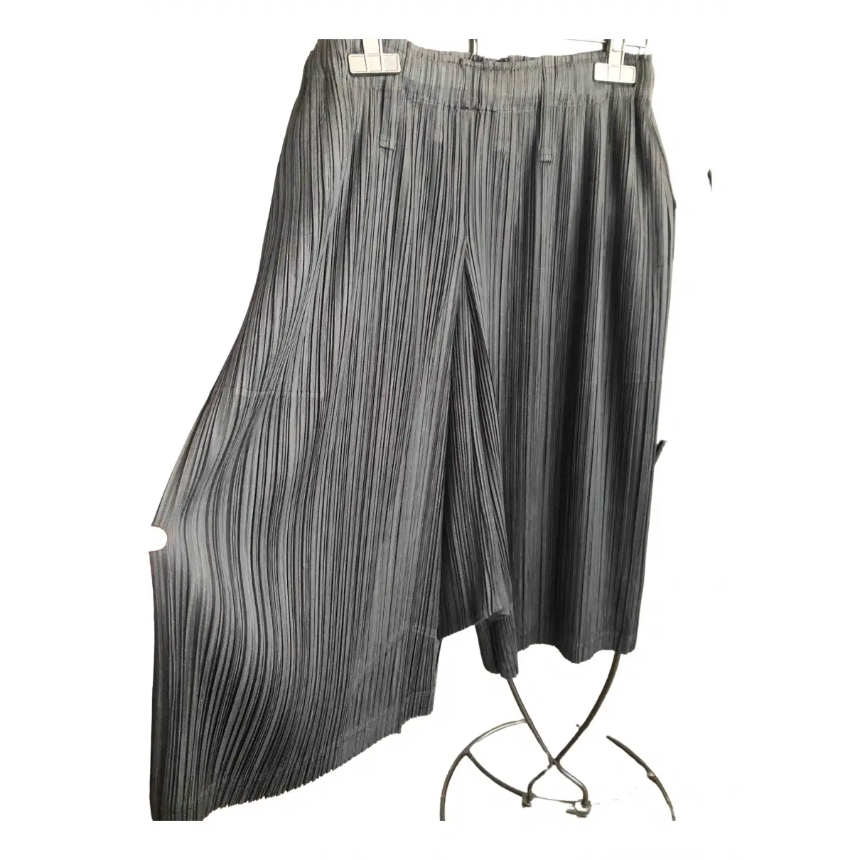 Black Polyester Shorts Pleats Please
