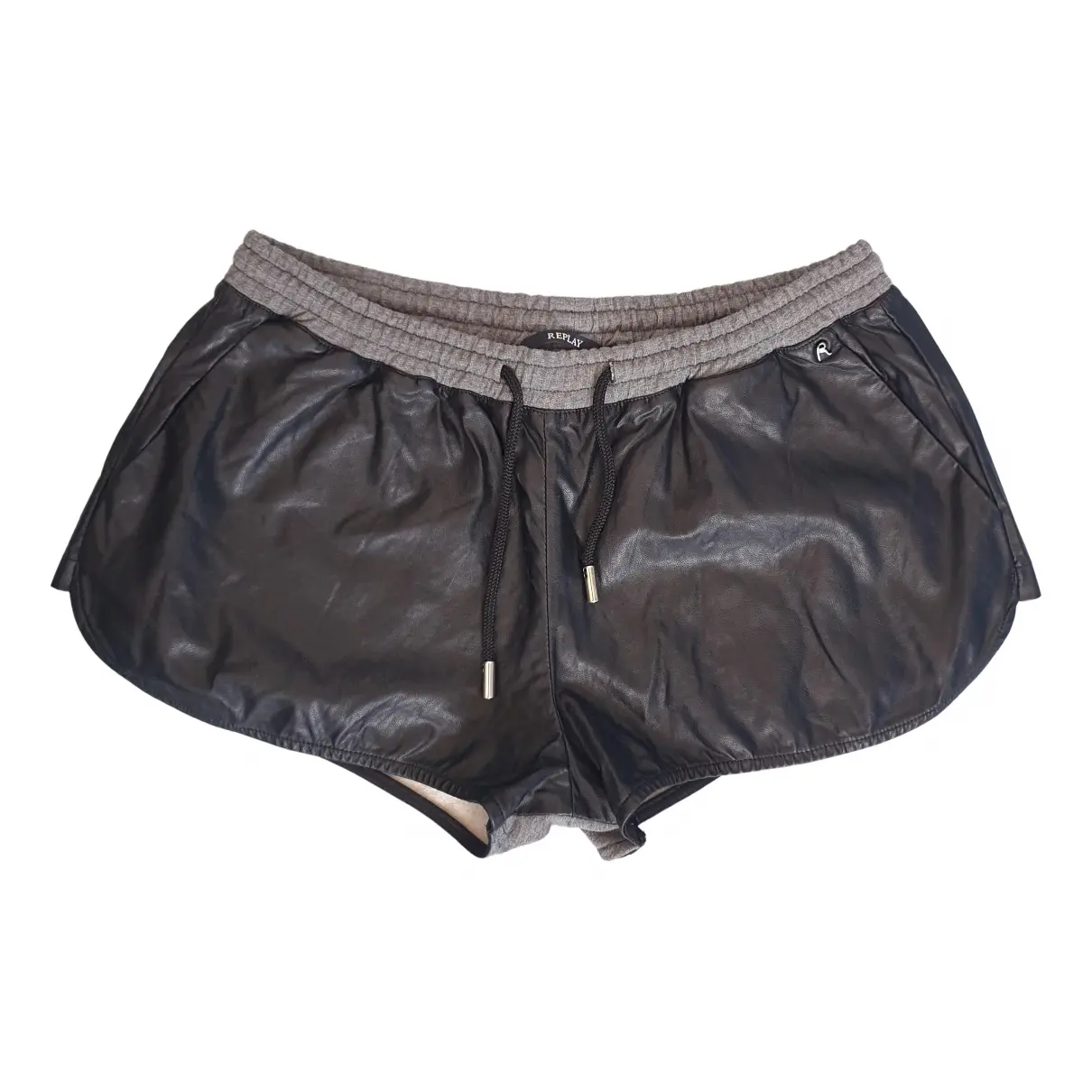Black Polyester Shorts Replay