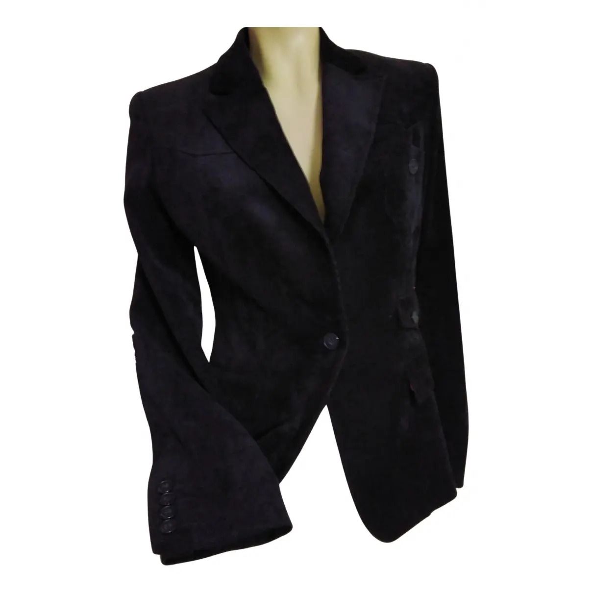 Black Polyester Jacket Roberto Cavalli