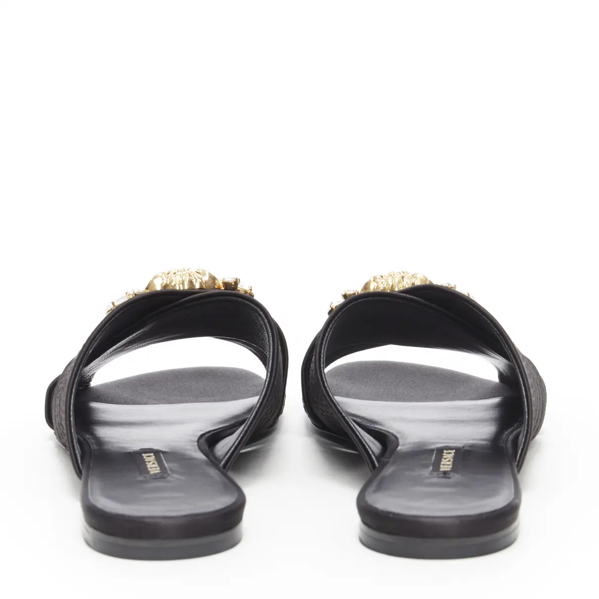 Black Polyester Sandals Versace