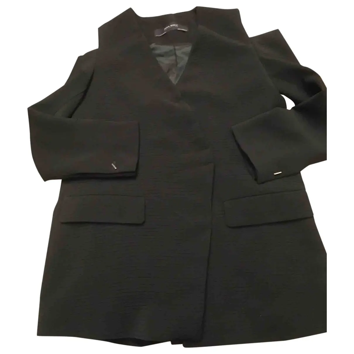 Black Polyester Jacket Zara
