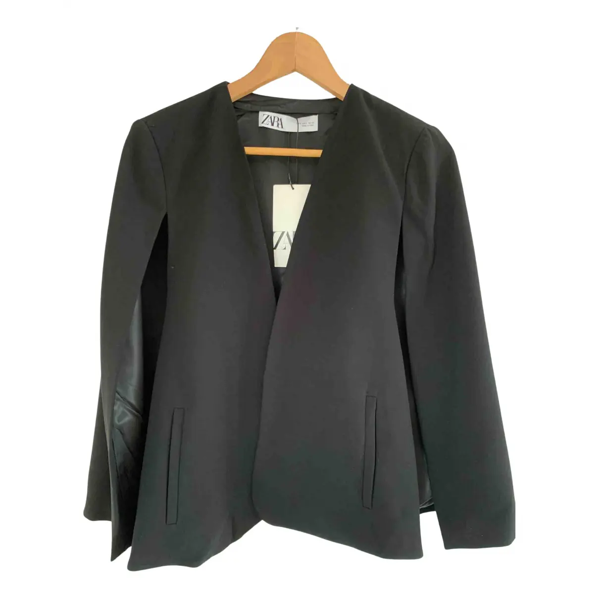 Black Polyester Jacket Zara