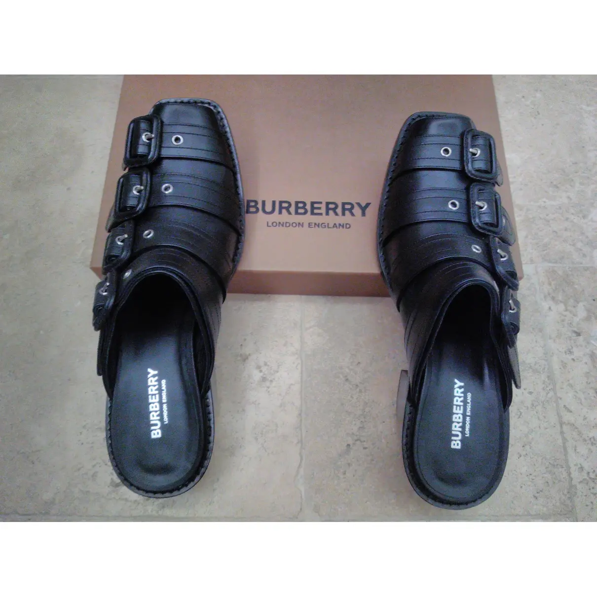 Buy Burberry Pony-style calfskin mules online