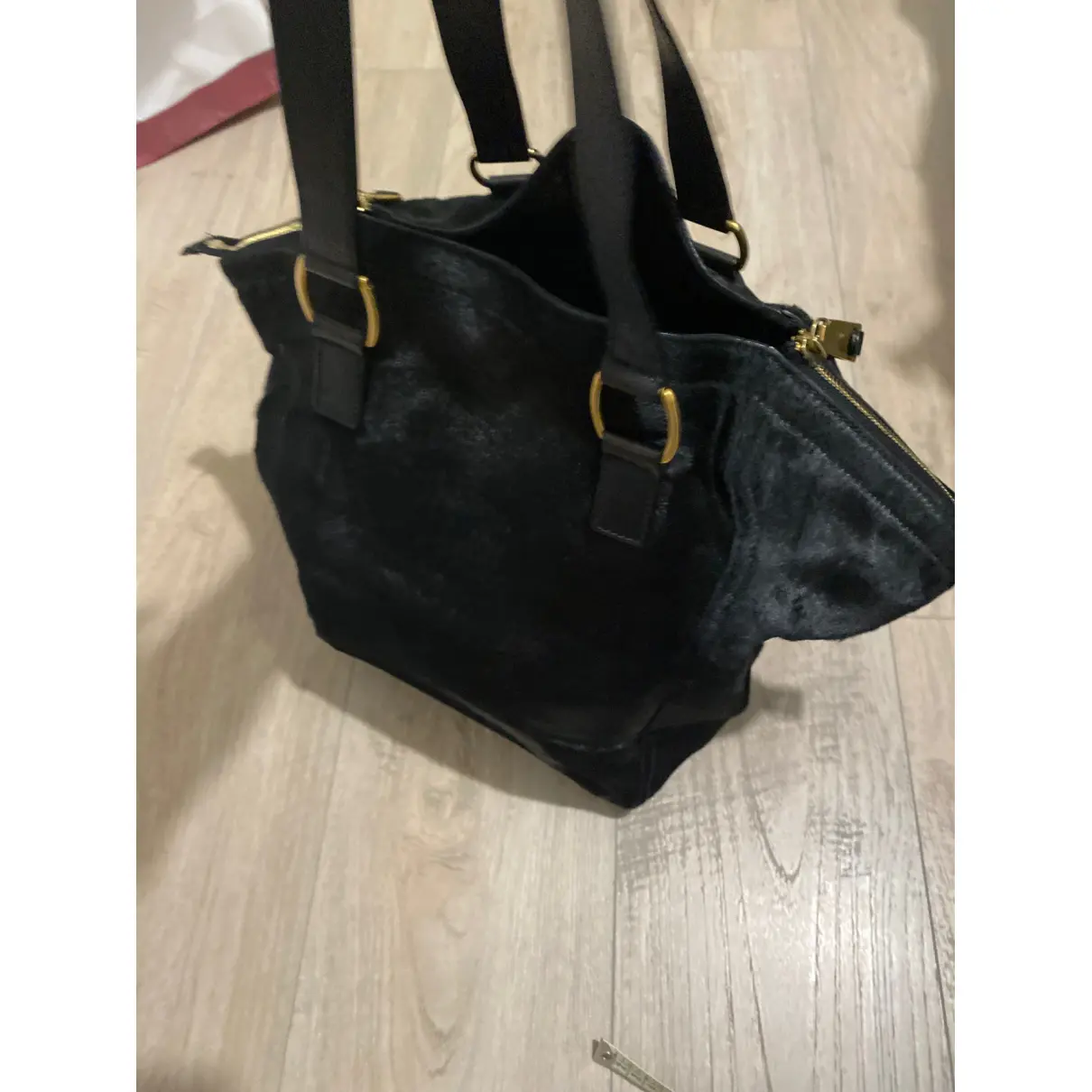 Downtown pony-style calfskin handbag Yves Saint Laurent