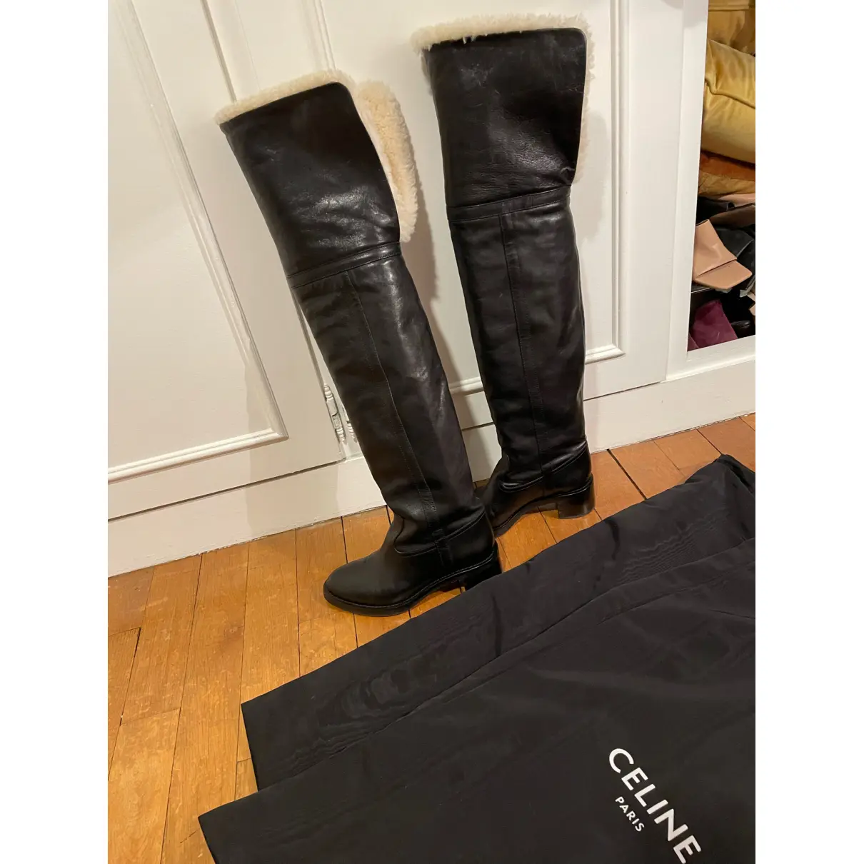 Folco shearling snow boots Celine