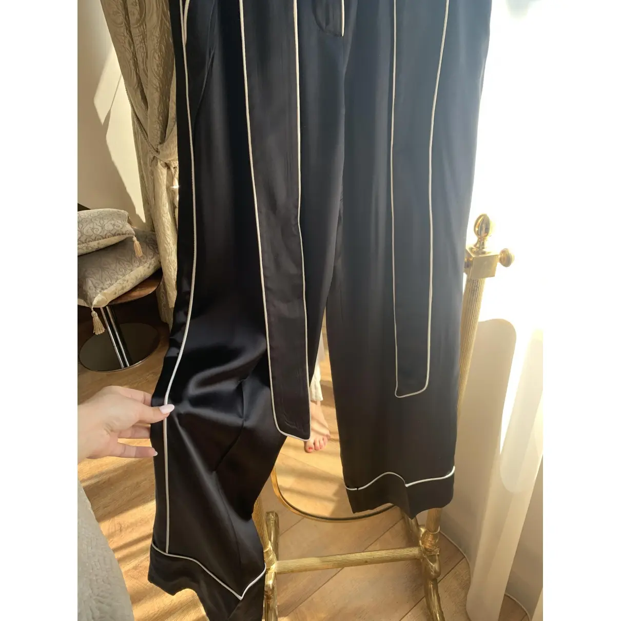 Silk straight pants Dolce & Gabbana