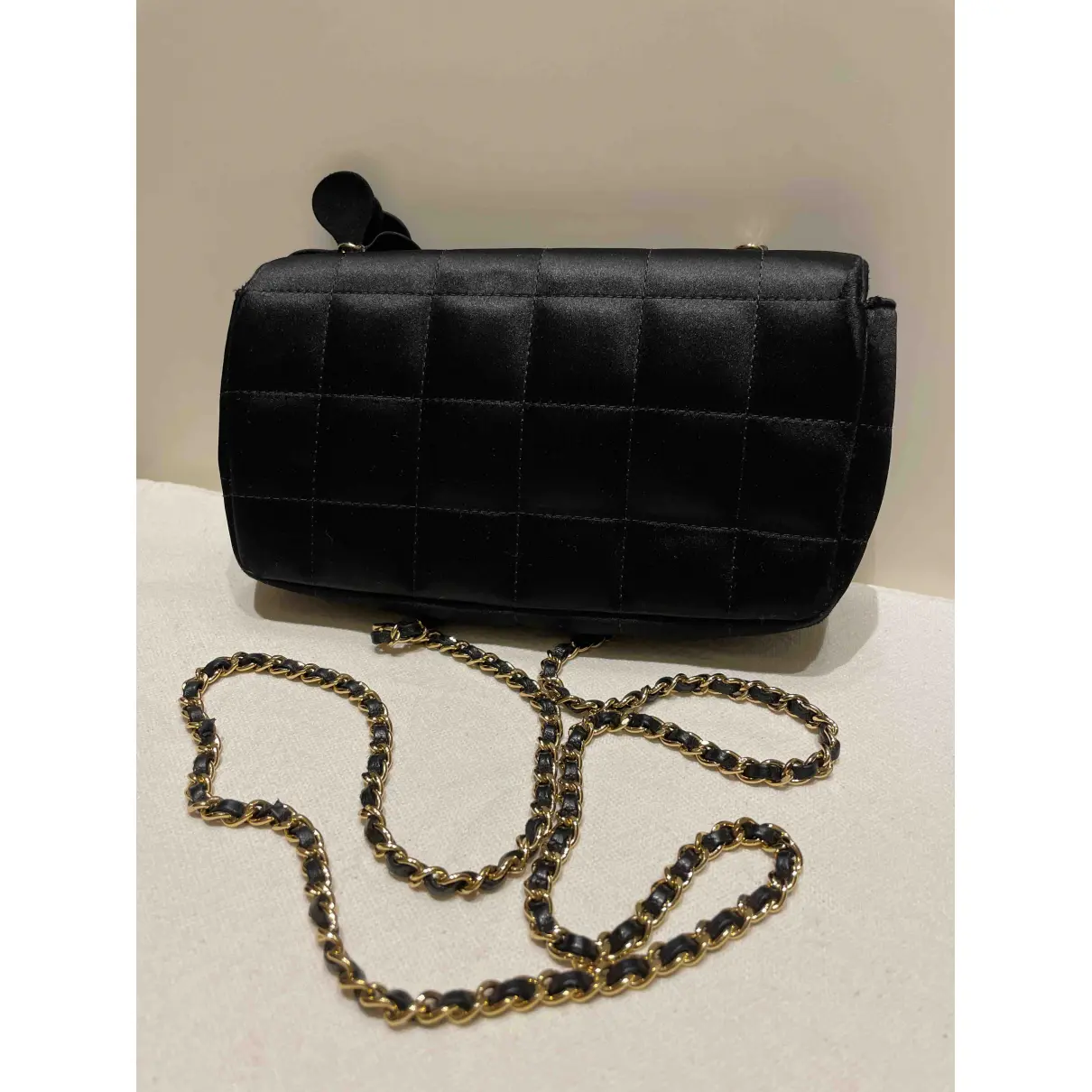 Buy Chanel East West Chocolate Bar silk handbag online