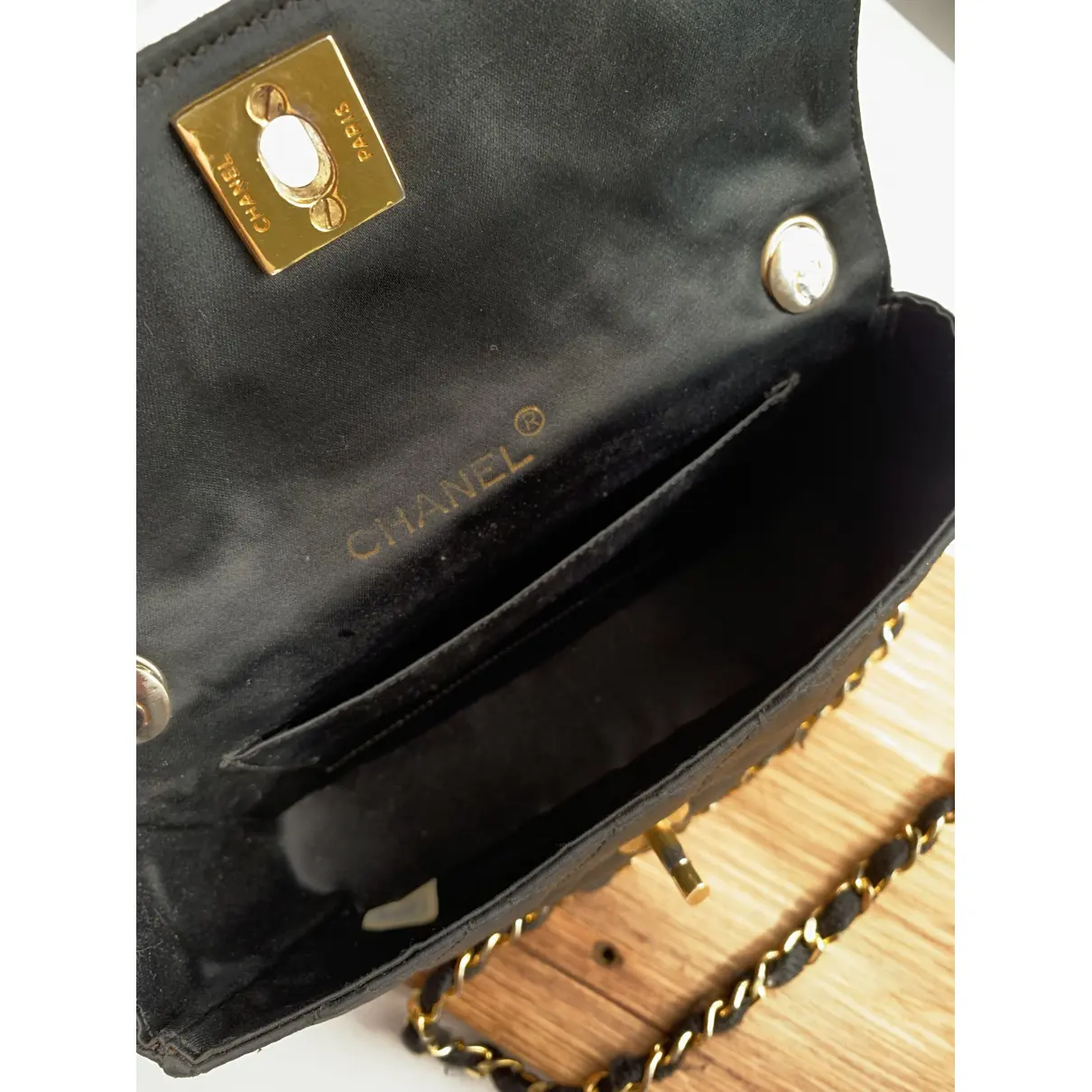 Buy Chanel Wallet on Chain silk crossbody bag online - Vintage