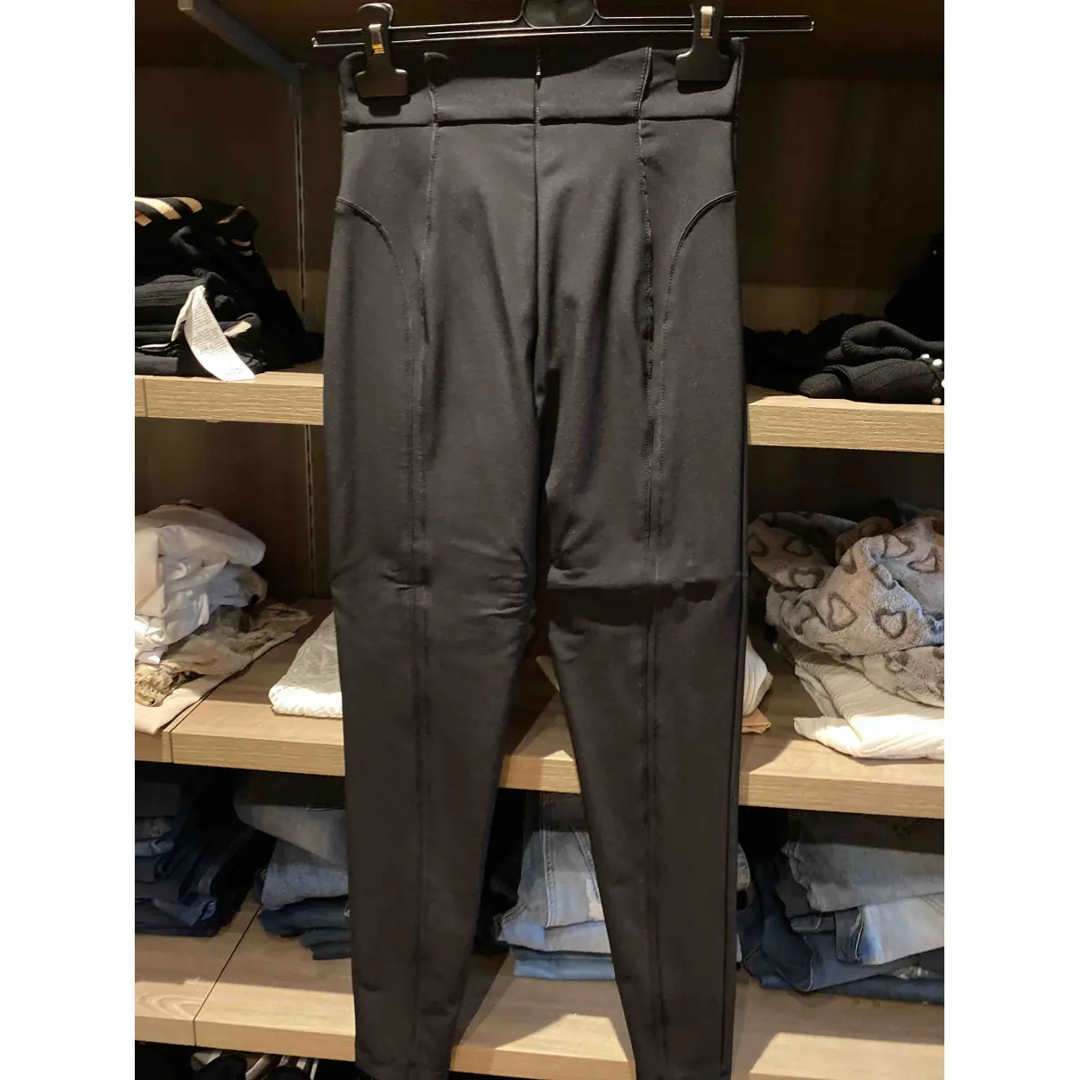 Buy Elisabetta Franchi Black Spandex Trousers online