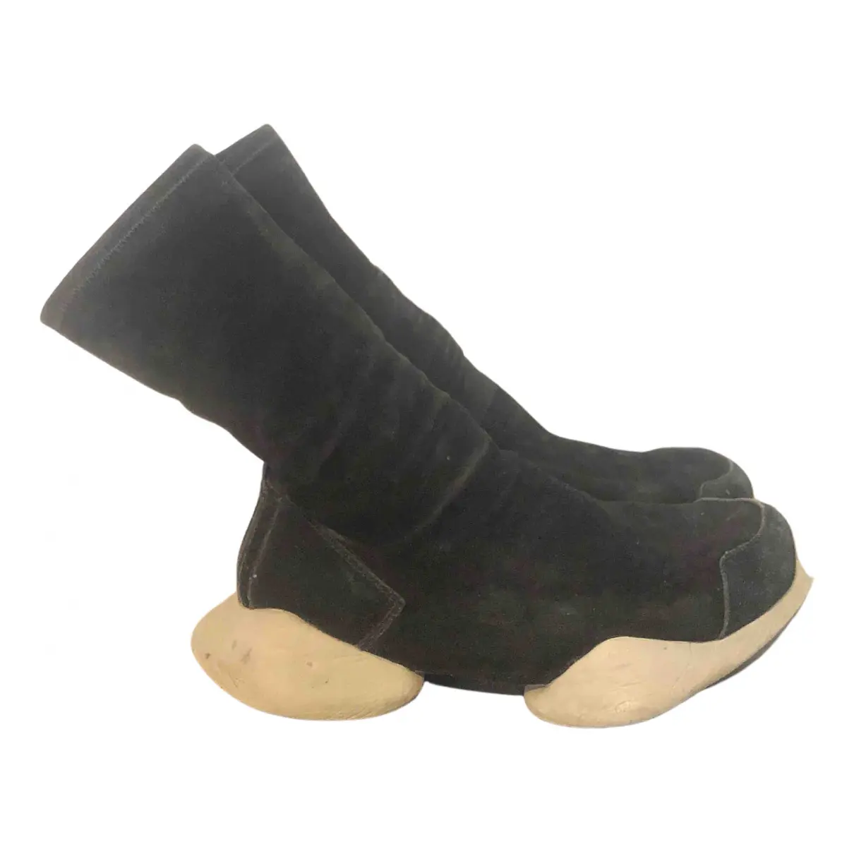 Black Suede Boots Adidas & Rick owens