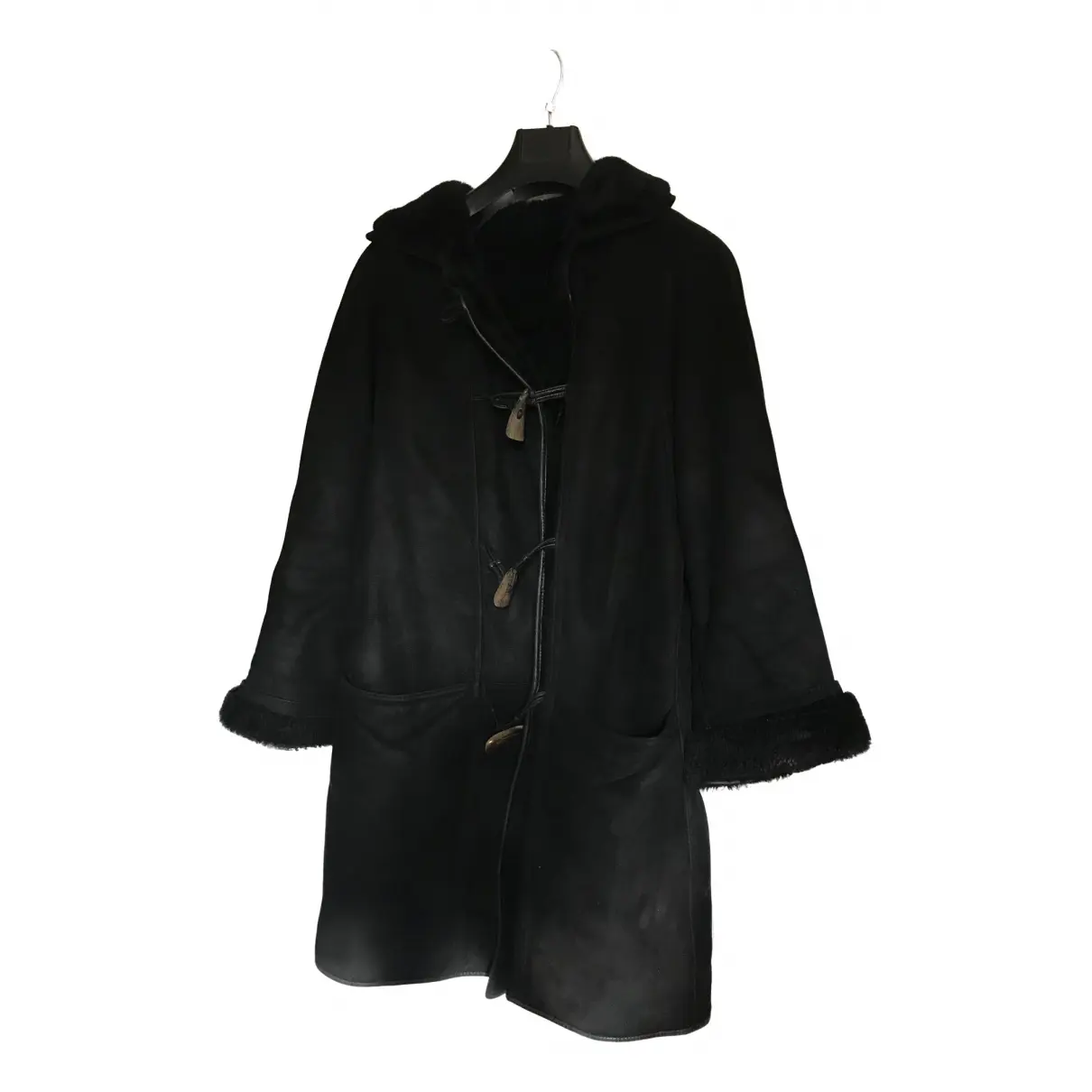 Black Suede Coat Courrèges - Vintage