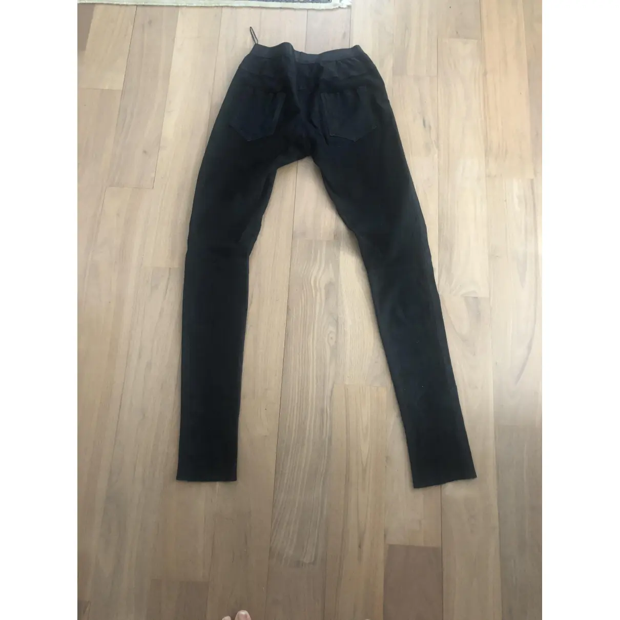 Buy Les Chiffoniers Black Suede Trousers online