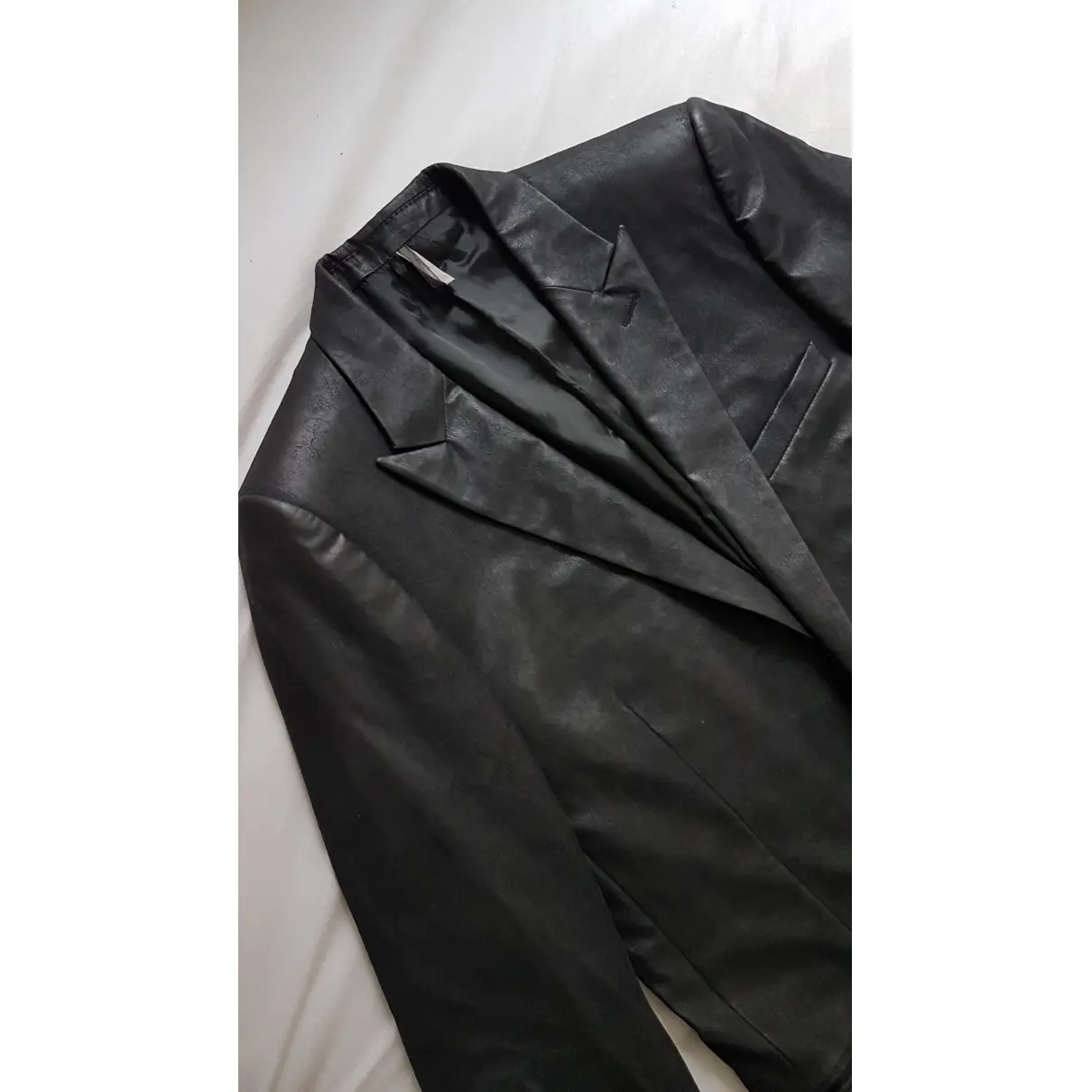 Black Synthetic Coat Dior Homme