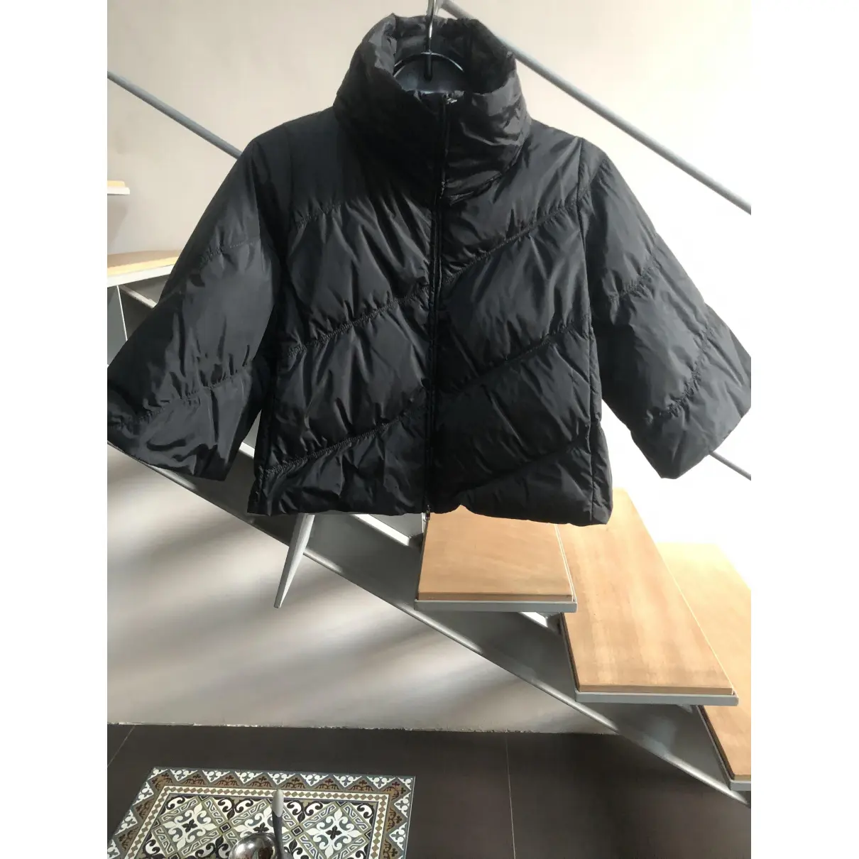 Black Synthetic Jacket Miu Miu