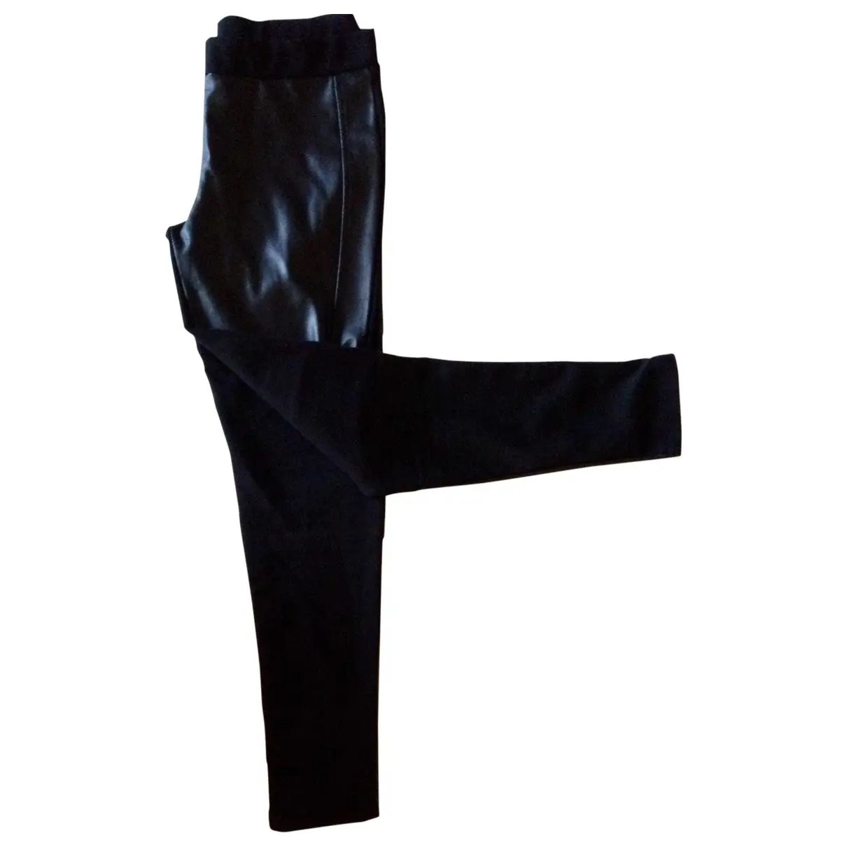 Black Synthetic Trousers Zara