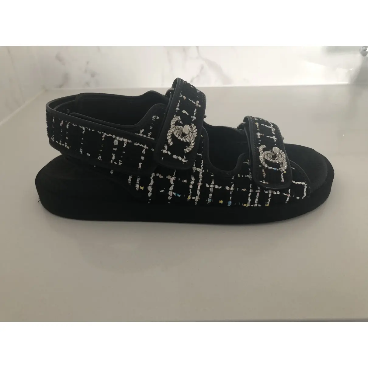 Chanel Tweed sandal for sale