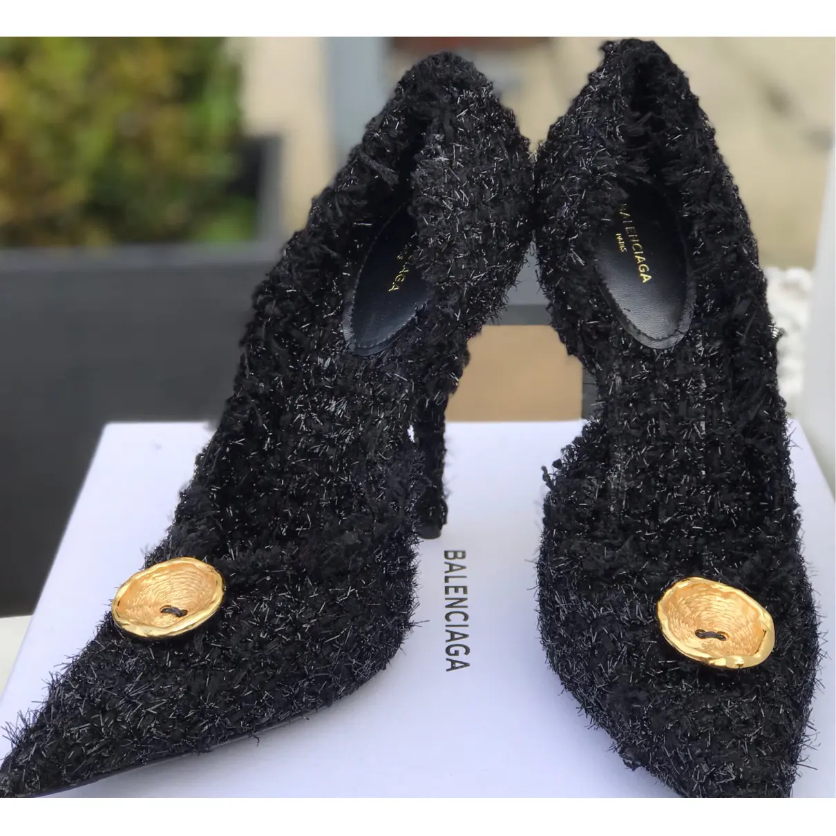 Buy Balenciaga Knife tweed heels online