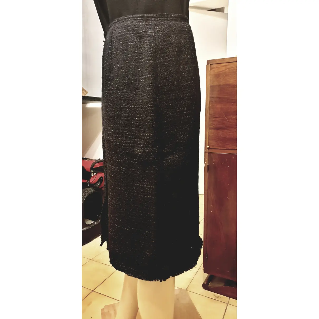 Tweed mid-length skirt Prada