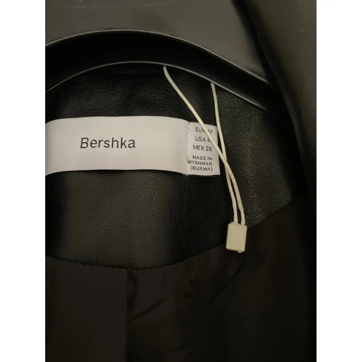 Buy BERSHKA Vegan leather biker jacket online