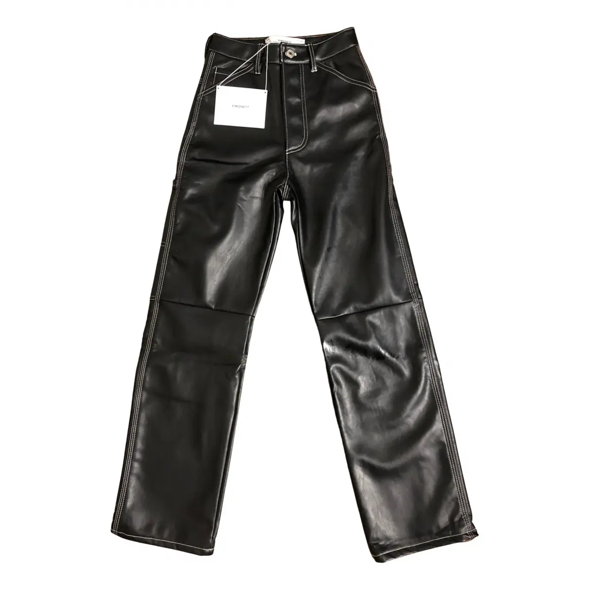 Kika vegan leather straight pants SIMONETT