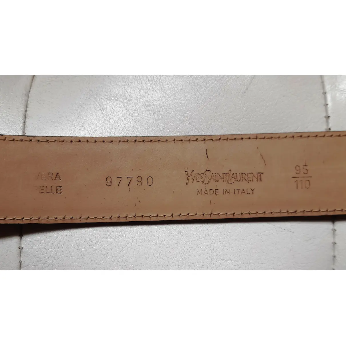 Vegan leather belt Yves Saint Laurent - Vintage