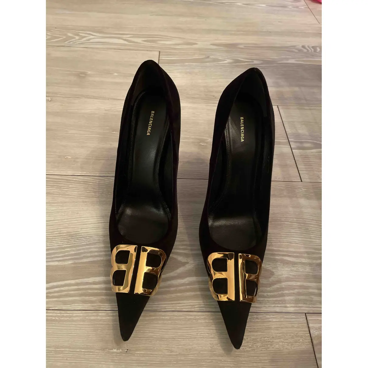 Buy Balenciaga BB velvet heels online