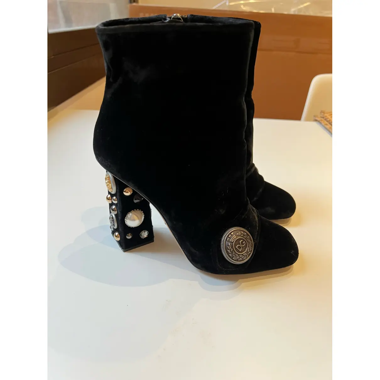 Buy Dolce & Gabbana Velvet ankle boots online