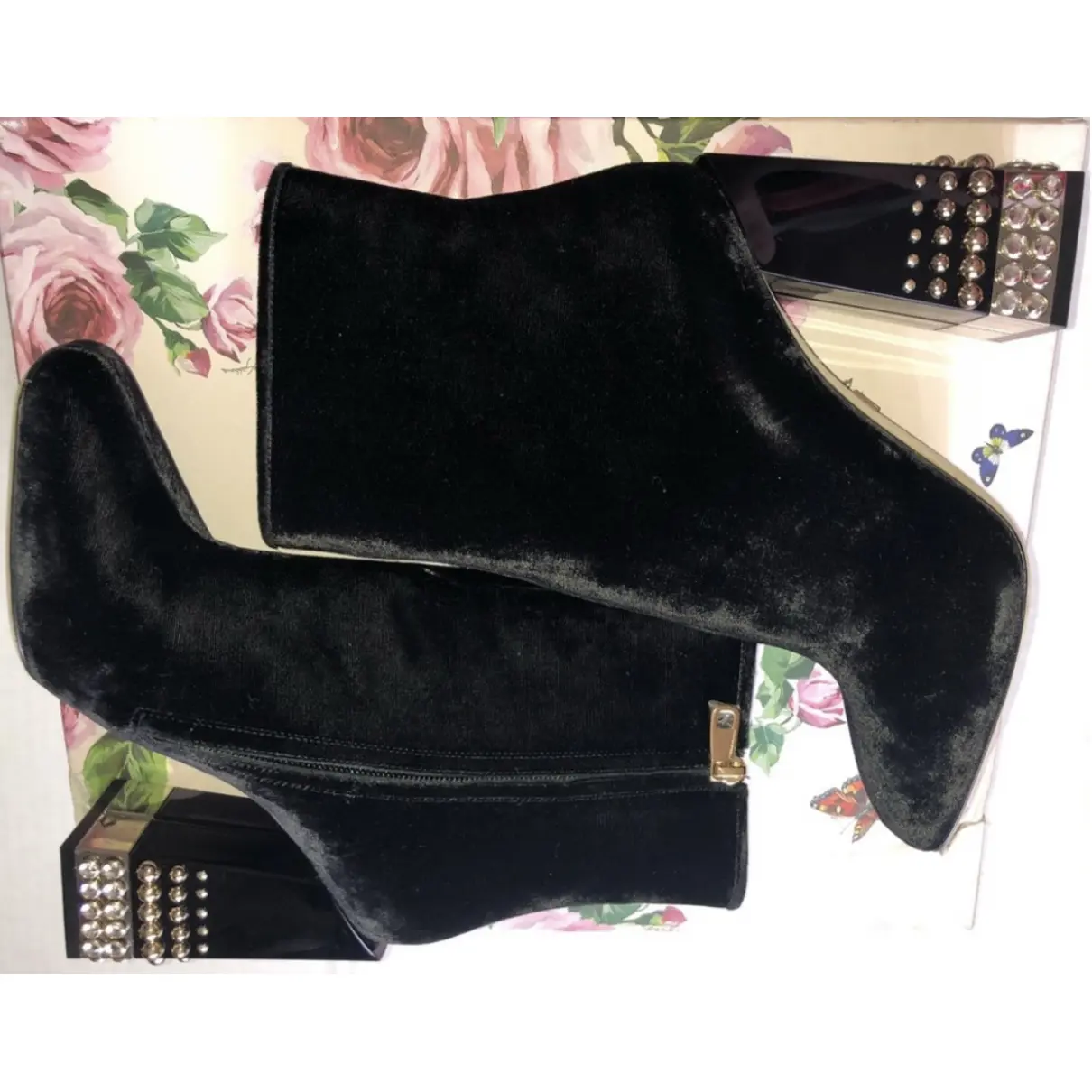 Velvet ankle boots Dolce & Gabbana