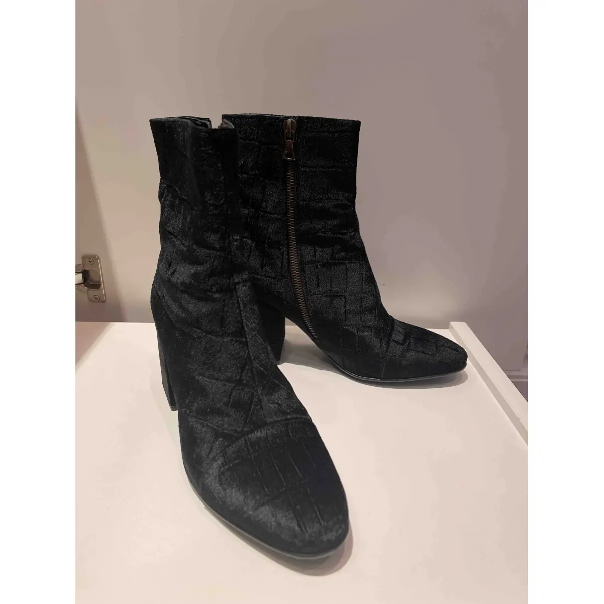 Buy Dries Van Noten Velvet boots online