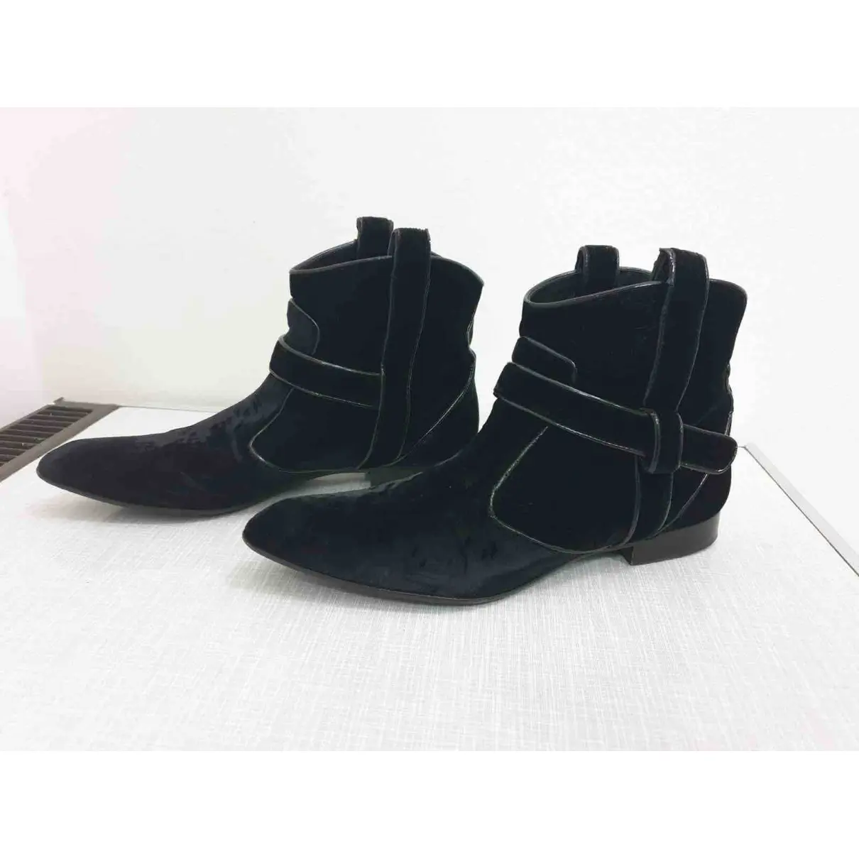 Velvet western boots Giorgio Armani