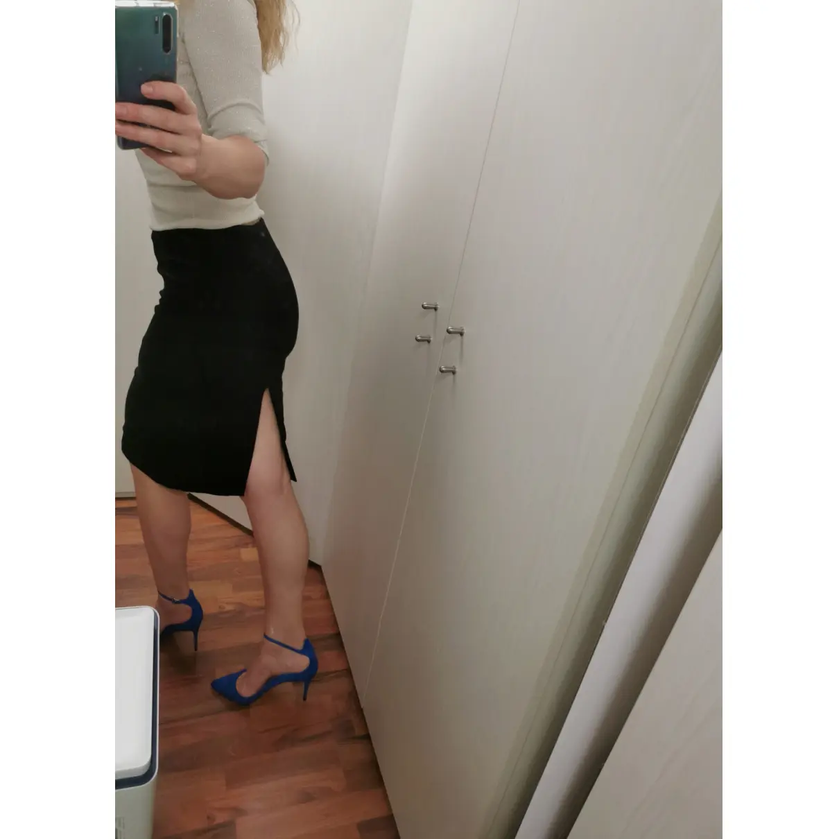 Velvet mid-length skirt Gucci