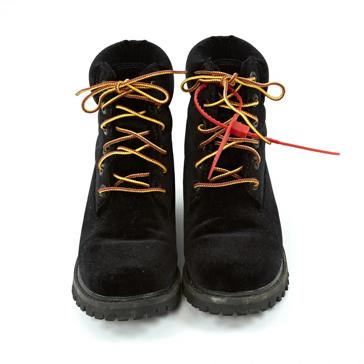 Buy Off White X Timberland Velvet lace up boots online