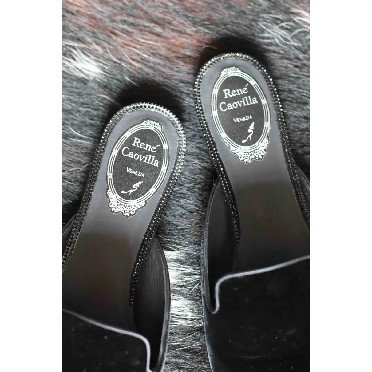 Buy Rene Caovilla Velvet sandals online