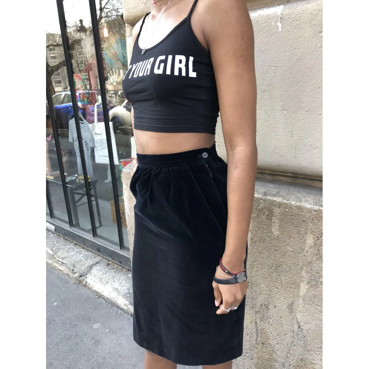 Velvet mid-length skirt Yves Saint Laurent - Vintage
