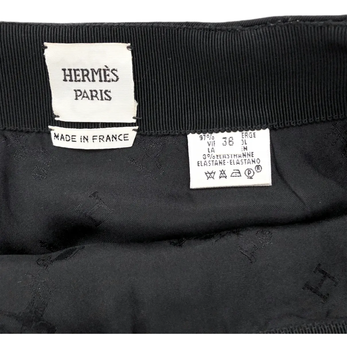 Wool mid-length skirt Hermès - Vintage