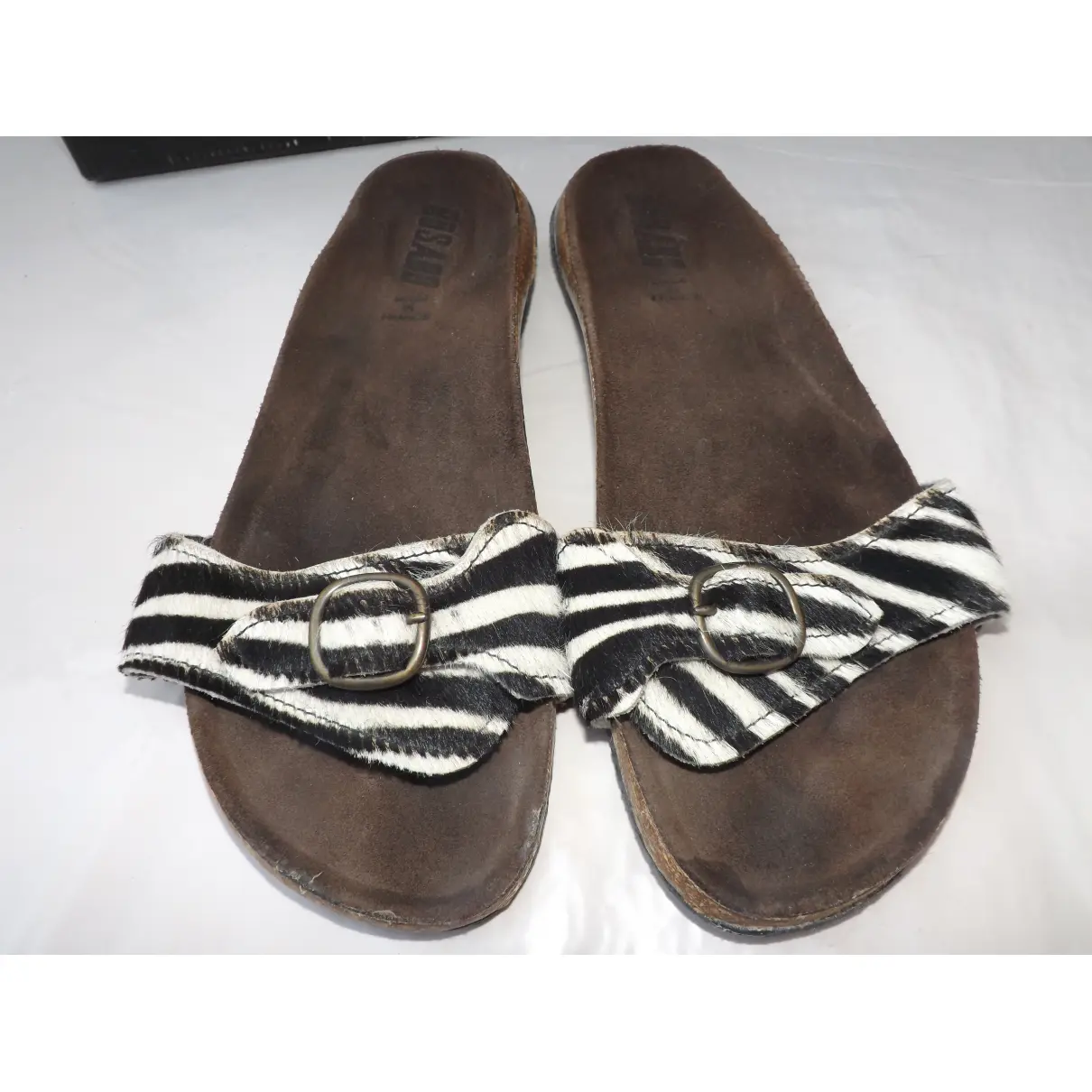 Bosabo Zebra print Leather Sandals for sale