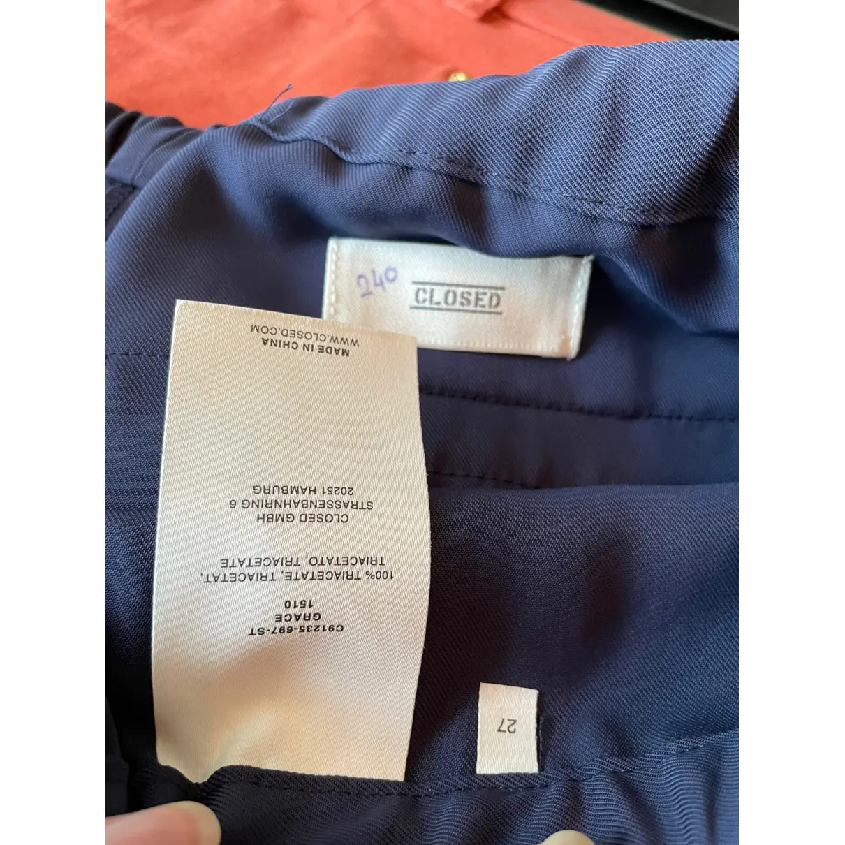 Cloth trousers Closed