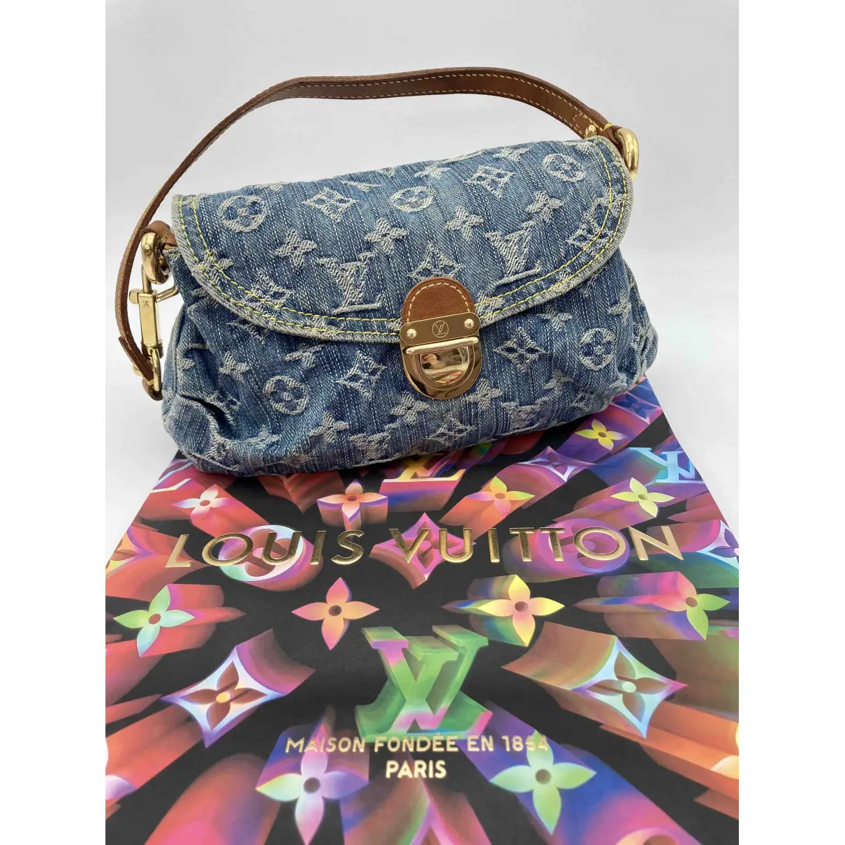 Pleaty cloth handbag Louis Vuitton