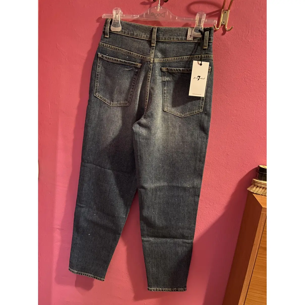 7 For All Mankind Blue Cotton Jeans for sale