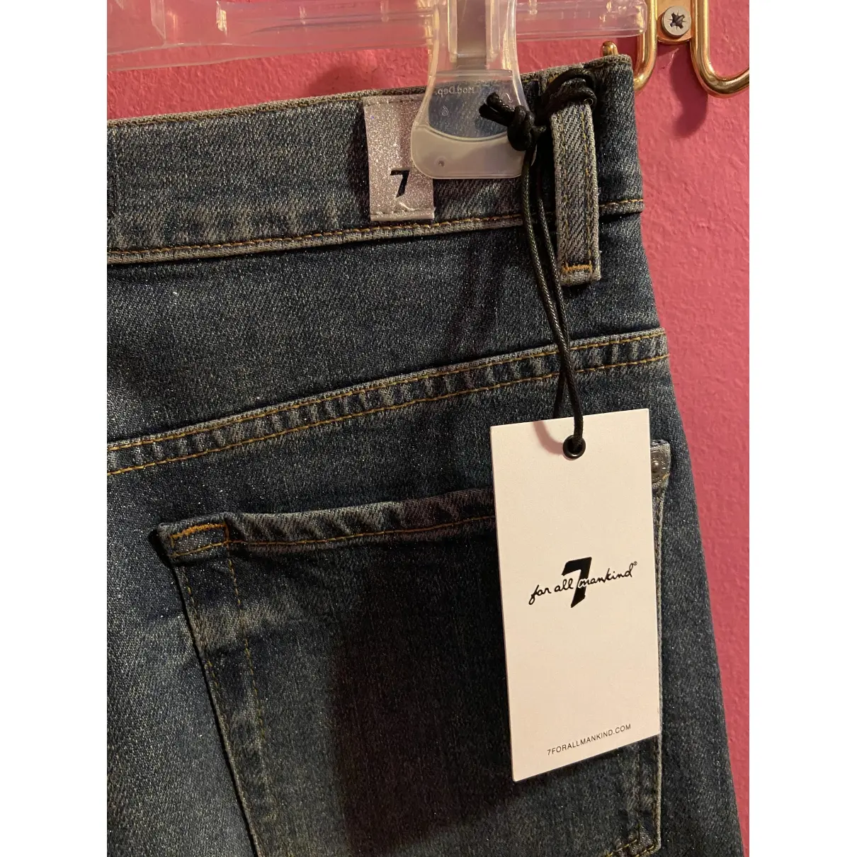 Buy 7 For All Mankind Blue Cotton Jeans online
